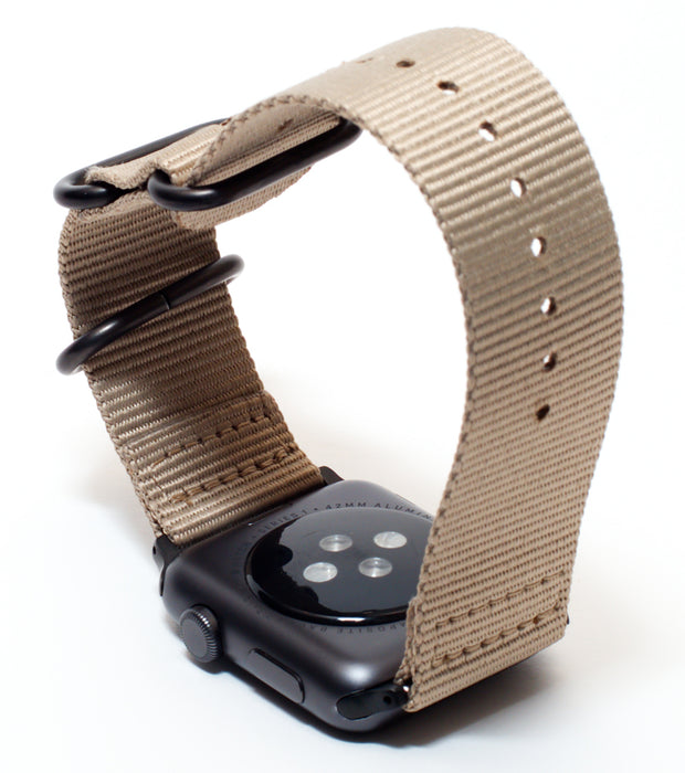 Carterjett Nylon NATO Apple Watch Band in Tan - Cult of Mac Watch Store