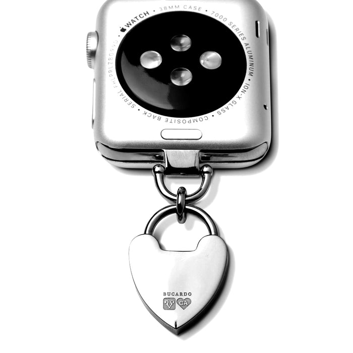 Bucardo Charm Apple Watch Necklace in Heartlock Silver Series 1-3
