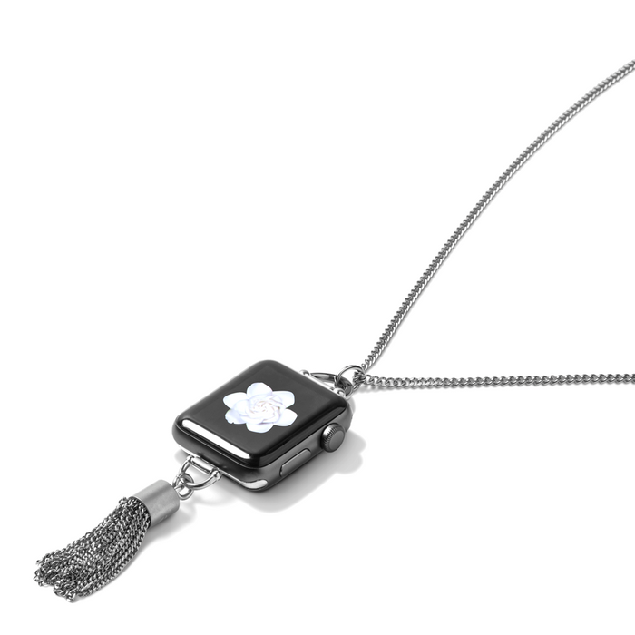 Bucardo Charm Apple Watch Necklace in Tassel Silver Series 1-3